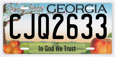 GA license plate CJQ2633