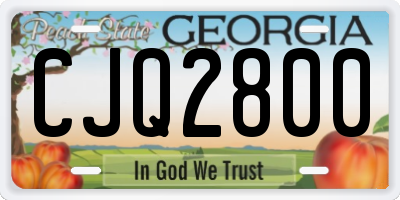 GA license plate CJQ2800