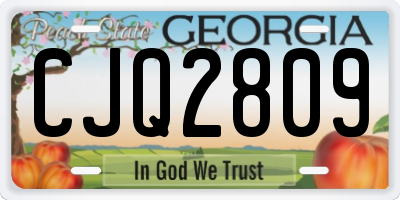 GA license plate CJQ2809