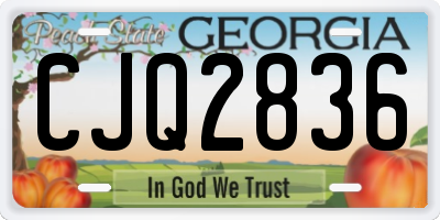GA license plate CJQ2836
