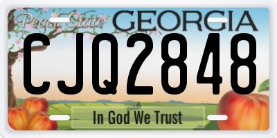 GA license plate CJQ2848