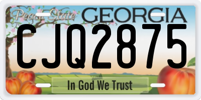 GA license plate CJQ2875