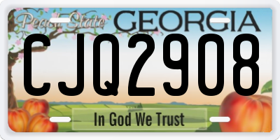 GA license plate CJQ2908