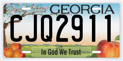 GA license plate CJQ2911