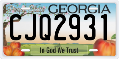 GA license plate CJQ2931