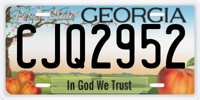 GA license plate CJQ2952