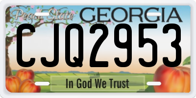 GA license plate CJQ2953