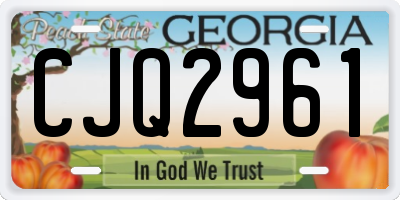 GA license plate CJQ2961
