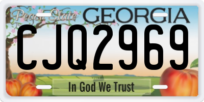 GA license plate CJQ2969