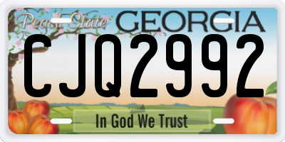 GA license plate CJQ2992