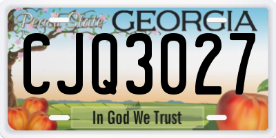 GA license plate CJQ3027