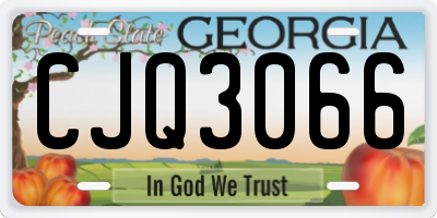 GA license plate CJQ3066