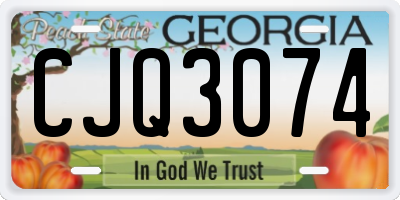 GA license plate CJQ3074