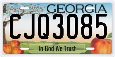 GA license plate CJQ3085