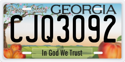 GA license plate CJQ3092