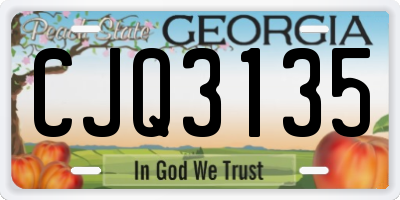 GA license plate CJQ3135