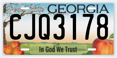 GA license plate CJQ3178