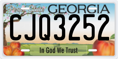 GA license plate CJQ3252