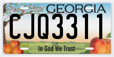 GA license plate CJQ3311