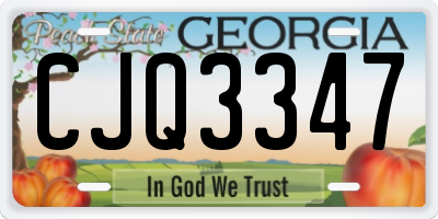GA license plate CJQ3347