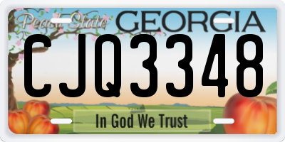 GA license plate CJQ3348