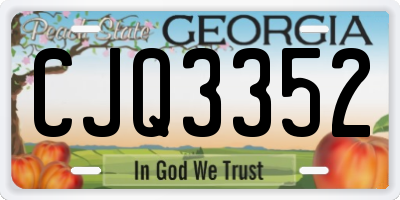GA license plate CJQ3352