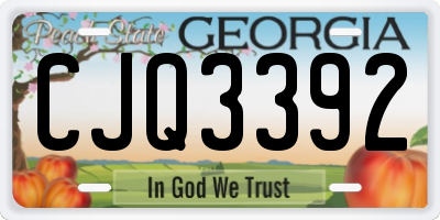GA license plate CJQ3392