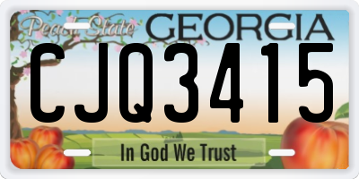 GA license plate CJQ3415