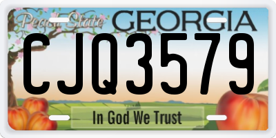 GA license plate CJQ3579