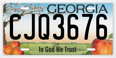 GA license plate CJQ3676