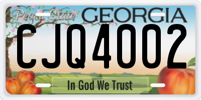 GA license plate CJQ4002