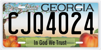 GA license plate CJQ4024