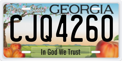 GA license plate CJQ4260