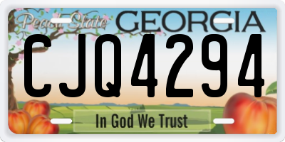 GA license plate CJQ4294