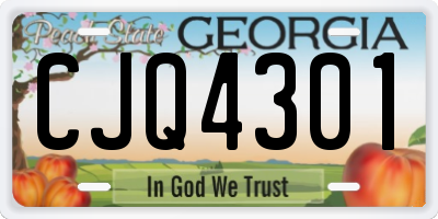 GA license plate CJQ4301