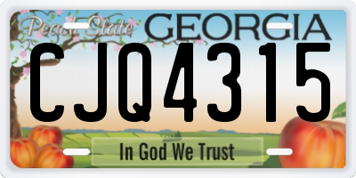 GA license plate CJQ4315