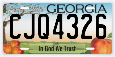 GA license plate CJQ4326