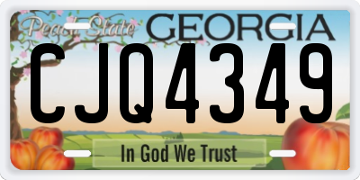GA license plate CJQ4349