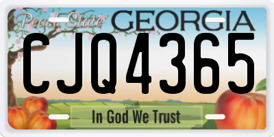 GA license plate CJQ4365