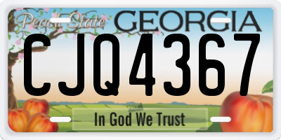 GA license plate CJQ4367
