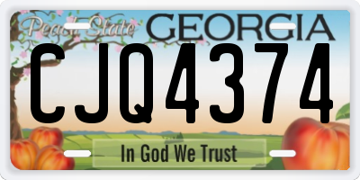 GA license plate CJQ4374