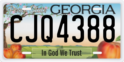 GA license plate CJQ4388