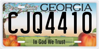 GA license plate CJQ4410