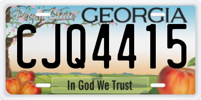 GA license plate CJQ4415
