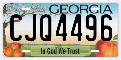 GA license plate CJQ4496