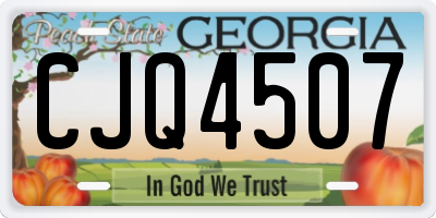 GA license plate CJQ4507