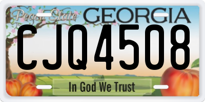 GA license plate CJQ4508