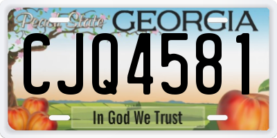 GA license plate CJQ4581