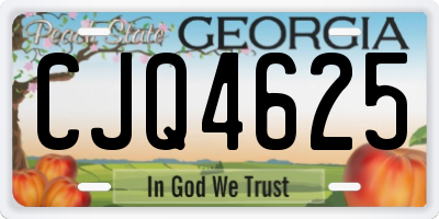 GA license plate CJQ4625
