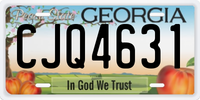 GA license plate CJQ4631